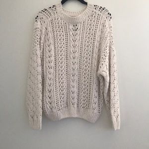 White woven sweater
